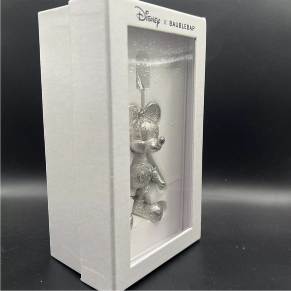 Disney X Baublebar 3D  Mickey Mouse  Metallic Silver  Keychain Bag Charm - Picture 4 of 12